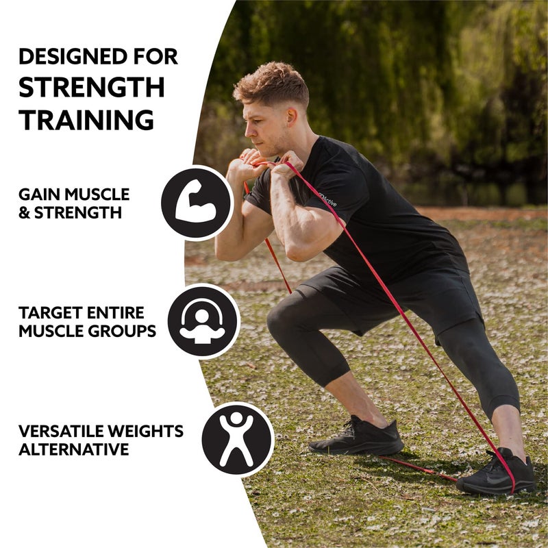 3DActive Pull Up Assist Band - Resistance Band for Strength Training, Powerlifting, Body Stretching, Crossfit - Exercise Guide Included - 10 to 35lbs - Red. - Image 3